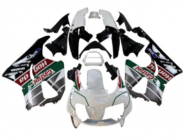 Best 1996-1997 Honda CBR900RR 893 Motorcycle Fairings - White Green Grey Glossy Black Castrol UK