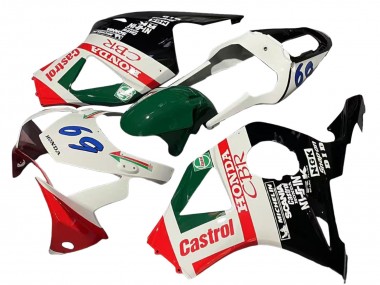 Best 2002-2003 Honda CBR900RR 954 Motorcycle Fairings - White Red Green Glossy Black Castrol UK