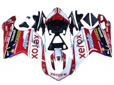 Best 2007-2014 Ducati 848/1098/1198 Motorcycle Fairings - White Red Glossy Black Valsir Xerox UK