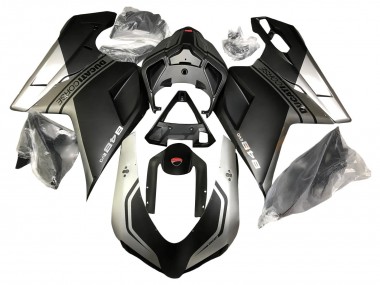 Best 2007-2014 Ducati 848 Motorcycle Fairings - Silver Matte Black UK
