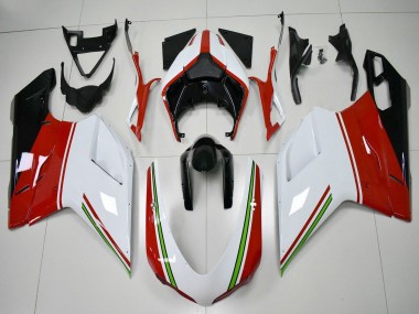 Best 2007-2014 Ducati 848/1098/1198 Motorcycle Fairings - White Red Green Glossy Black UK