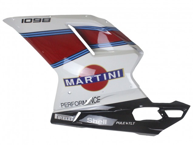 2007-2014 Ducati 1098 Motorcycle Fairings - White Red Blue Glossy Black Martini UK