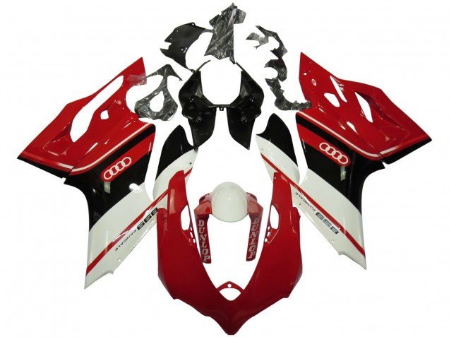 2011-2014 Ducati Panigale 899 Motorcycle Fairings - White Red Glossy Black Dunlop UK
