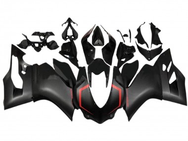 Best 2015-2020 Ducati 1299 Motorcycle Fairings - Black Carbon Fiber Style Red UK