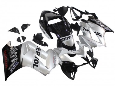 Best 2002-2013 Honda VFR 800 Motorcycle Fairings - Silver Glossy Black Repsol UK