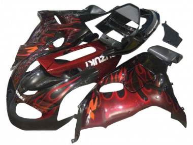 Best 1998-2003 Suzuki TL1000R Motorcycle Fairings - Glossy Black Red Flame UK