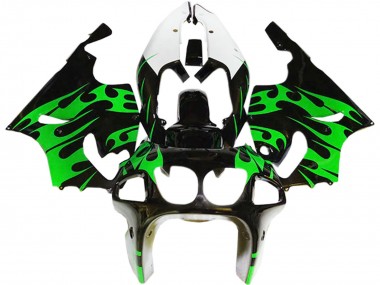 Best 1996-2003 Kawasaki ZX7R Motorcycle Fairings - Green Glossy Black White UK