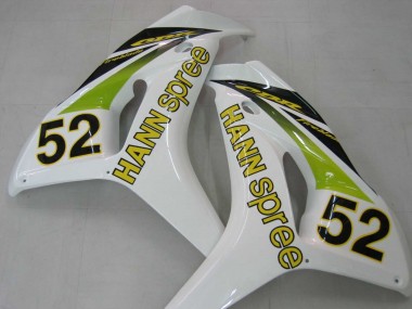 Best 2006-2007 Honda CBR1000RR Motorcycle Fairings - White Green Glossy Black Hannspree 52 UK