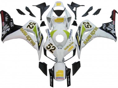 Best 2006-2007 Honda CBR1000RR Motorcycle Fairings - White Green Glossy Black Hannspree 52 UK
