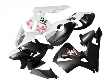 Best 2005-2006 Honda CBR600RR Motorcycle Fairings - Black White with Cherry Blossom UK