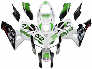 Best 2005-2006 Honda CBR600RR Motorcycle Fairings - Green White Black hannspree 52 UK