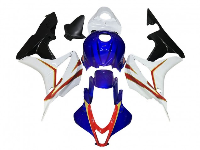 2007-2008 Honda CBR600RR Motorcycle Fairings - White Blue Red Glossy Black UK