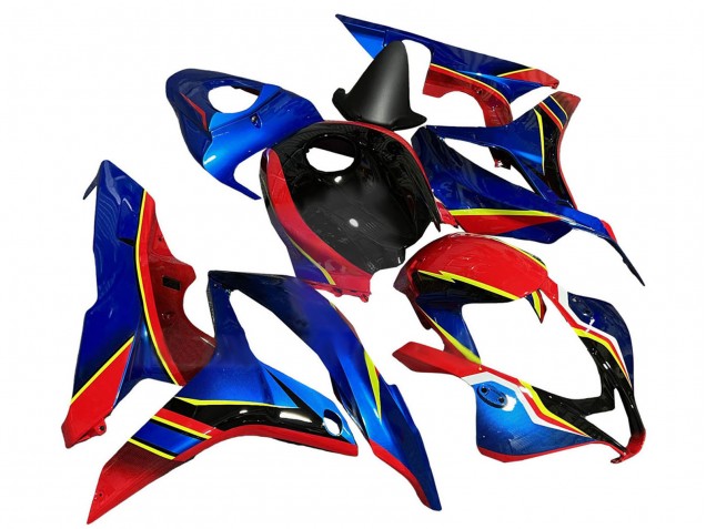 2007-2008 Honda CBR600RR Motorcycle Fairings - Blue Red Yellow Glossy Black UK