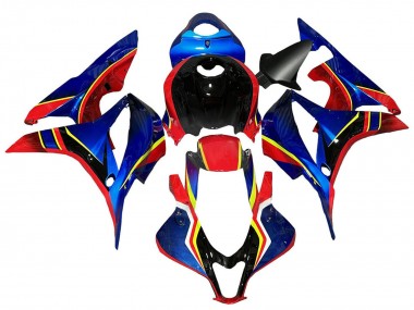 Best 2007-2008 Honda CBR600RR Motorcycle Fairings - Blue Red Yellow Glossy Black UK
