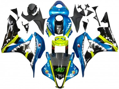 Best 2007-2008 Honda CBR600RR Motorcycle Fairings - Green Yellow Glossy Black Shark 46 UK