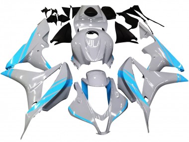 Best 2007-2008 Honda CBR600RR Motorcycle Fairings - Glossy Grey Light Blue UK