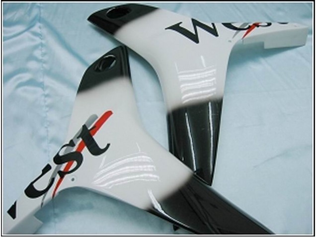 2007-2008 Honda CBR600RR Motorcycle Fairings - Glossy Black White West UK