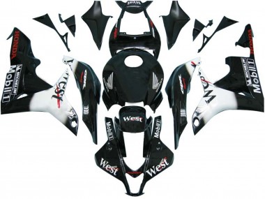 Best 2007-2008 Honda CBR600RR Motorcycle Fairings - Glossy Black White West UK