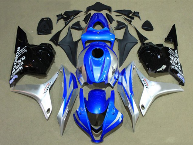 2009-2012 Honda CBR600RR Motorcycle Fairings - Silver Blue Glossy Black Racing UK