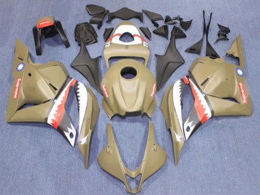 Best 2009-2012 Honda CBR600RR Motorcycle Fairings - Brown White Red Shark UK