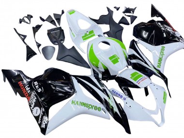 Best 2009-2012 Honda CBR600RR Motorcycle Fairings - White Green Glossy Black Hannspree UK