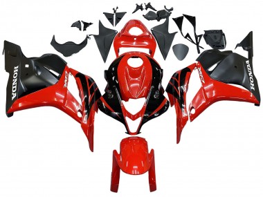 Best 2009-2012 Honda CBR600RR Motorcycle Fairings - Red Glossy Black Matte Black Stripe UK