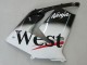 2004-2005 Kawasaki ZX10R Motorcycle Fairings - White Black West Ninja UK