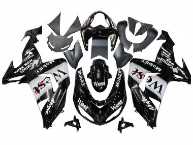 Best 2006-2007 Kawasaki ZX10R Motorcycle Fairings - Glossy Black White West UK