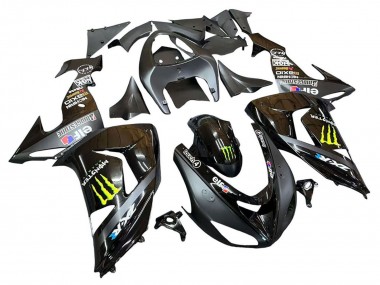 Best 2006-2007 Kawasaki ZX10R Motorcycle Fairings - Grey Yellow Glossy Black Monster Elf UK