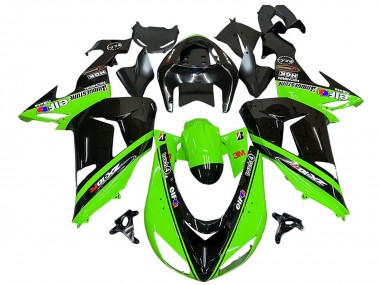 Best 2006-2007 Kawasaki ZX10R Motorcycle Fairings - Green Black Elf Touch4 3M UK