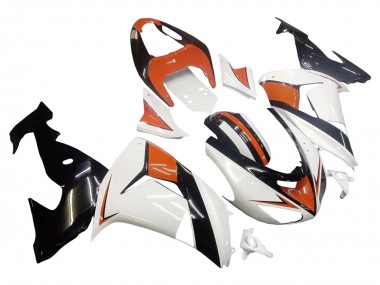 Best 2006-2007 Kawasaki ZX10R Motorcycle Fairings - White Orange Black UK