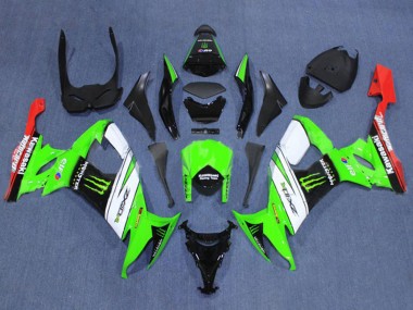 Best 2008-2010 Kawasaki ZX10R Motorcycle Fairings - Green White Red Black Monster UK
