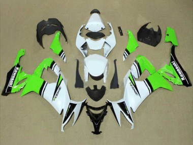 Best 2008-2010 Kawasaki ZX10R Motorcycle Fairings - White Green Black UK