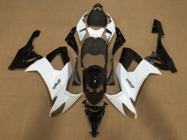 Best 2008-2010 Kawasaki ZX10R Motorcycle Fairings - White Glossy Black UK