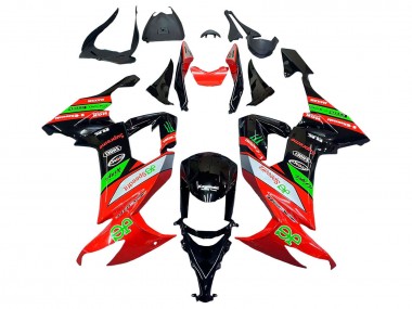 Best 2008-2010 Kawasaki ZX10R Motorcycle Fairings - Red Green Black UK