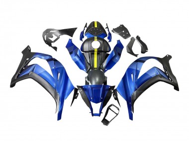Best 2008-2010 Kawasaki ZX10R Motorcycle Fairings - Blue Yellow Matte Black UK