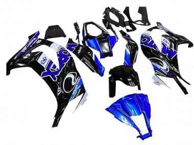 Best 2011-2015 Kawasaki ZX10R Motorcycle Fairings - Blue White Glossy Black UK