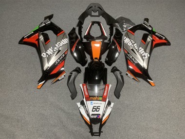 Best 2011-2015 Kawasaki ZX10R Motorcycle Fairings - White Orange Black Mahi Elf 66 Superbike UK