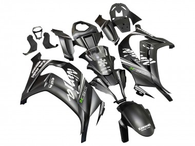 Best 2011-2015 Kawasaki ZX10R Motorcycle Fairings - Matte Black Green Elf UK
