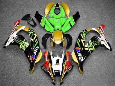 Best 2016-2020 Kawasaki ZX10R Motorcycle Fairings - Green Gold White Red Black Elf Monster UK