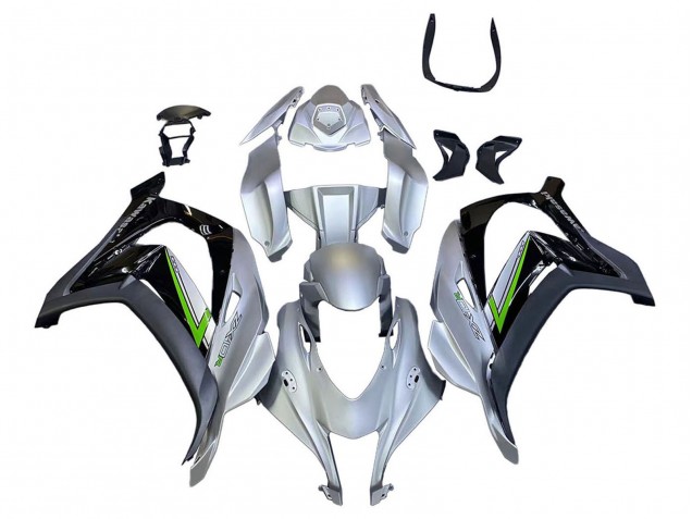 2016-2020 Kawasaki ZX10R Motorcycle Fairing - Silver Green Black UK
