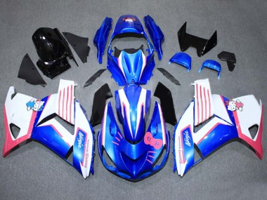 Best 2006-2011 Kawasaki ZX14R ZZR1400 Motorcycle Fairings - Blue White Pink UK