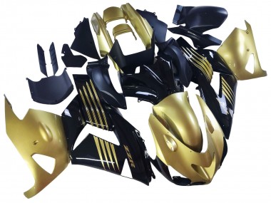 Best 2006-2011 Kawasaki ZX14R ZZR1400 Motorcycle Fairings - Gold Black UK