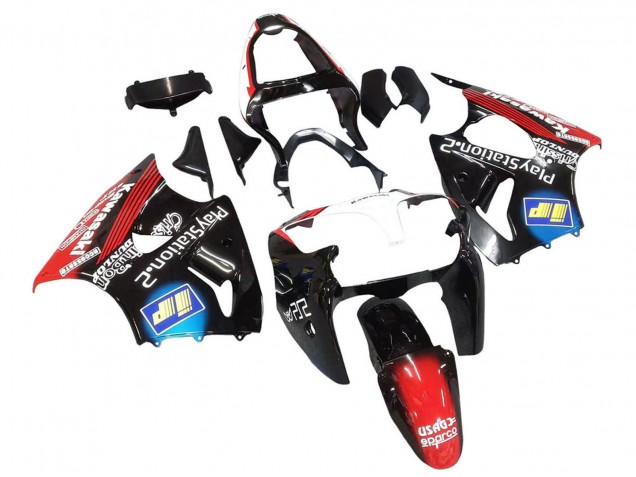2000-2002 Kawasaki ZX6R Motorcycle Fairings - Glossy Black Red Blue Red PlayStation 2 UK