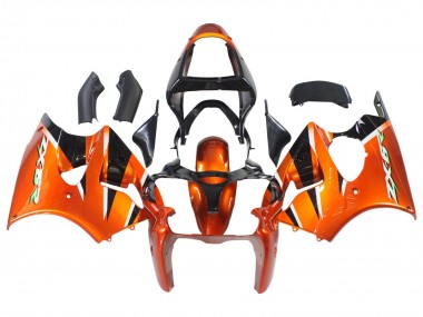 Best 2000-2002 Kawasaki ZX6R Motorcycle Fairings - Orange Black UK