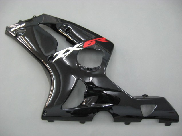 2003-2004 Kawasaki ZX6R Motorcycle Fairings - Glossy Black UK
