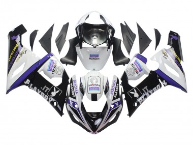 Best 2005-2006 Kawasaki ZX6R Motorcycle Fairings - White Purple Black Rizoma Playboy DENSO UK