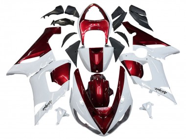 Best 2005-2006 Kawasaki ZX6R Motorcycle Fairings - White Red UK