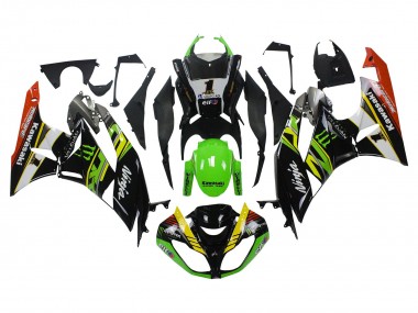 Best 2009-2012 Kawasaki ZX6R Motorcycle Fairings - Green Glossy Black Yellow White Red Elf Monster UK