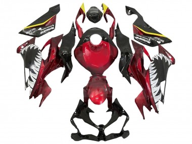 Best 2013-2018 Kawasaki ZX6R Motorcycle Fairings - Red Yellow Black White Shark UK